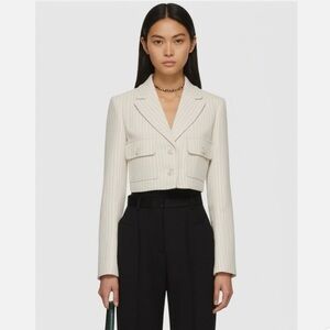 Jason Wu Blazer Jacket Cropped Pinstripe